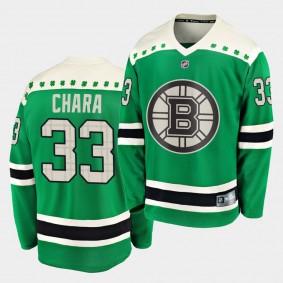 Zdeno Chara #33 Bruins 2020 St. Patrick's Day Men's Green Replica Player Jersey