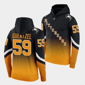 Pittsburgh Penguins Jake Guentzel Alternate Black Gold Gradient 2021-22 Hoodie