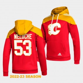 Nicolas Meloche Calgary Flames Stylish Red 2022-23 AEROREADY Pullover Hoodie