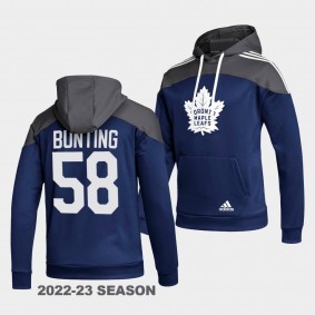 Toronto Maple Leafs Michael Bunting Stylish Blue AEROREADY Pullover 2022-23 Hoodie