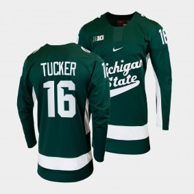 Michigan State Spartans Jesse Tucker College Hockey Green 2022 Jersey
