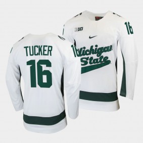 Jesse Tucker Michigan State Spartans College Hockey White Jersey 16
