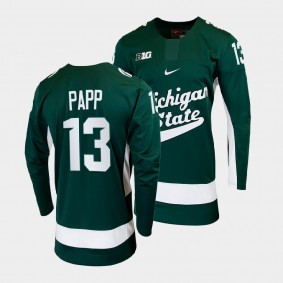 Michigan State Spartans Kristof Papp College Hockey Green 2022 Jersey