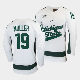 Nicolas Muller Michigan State Spartans College Hockey White Jersey 19