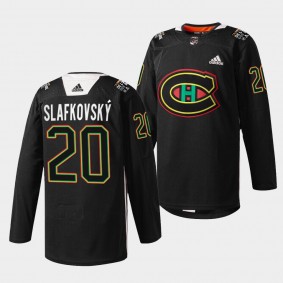 Juraj Slafkovsky 2022 NHL Draft Montreal Canadiens #20 Black Jersey Hispanic Heritage