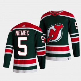 Simon Nemec 2022 NHL Draft New Jersey Devils #5 Green Jersey Reverse Retro