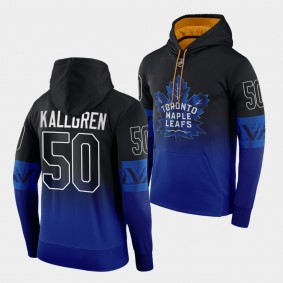Erik Kallgren Toronto Maple Leafs Flipside Black Blue 2022 Alternate Hoodie