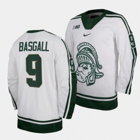 Michigan State Spartans Matt Basgall Replica Hockey White 2023-24 Jersey