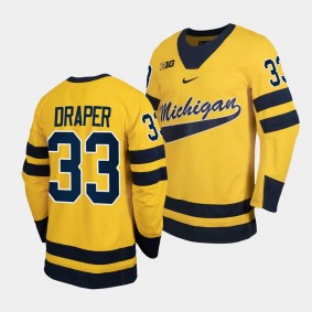 Kienan Draper Michigan Wolverines Classic Hockey Maize Replica Jersey 33