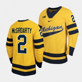 Rutger McGroarty Michigan Wolverines Classic Hockey Maize Replica Jersey 2