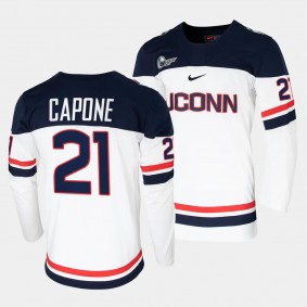 Nick Capone UConn Huskies College Hockey White Replica Jersey 21