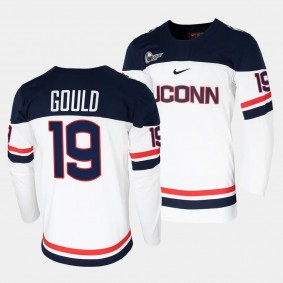 Shayne Gould UConn Huskies College Hockey White Replica Jersey 19