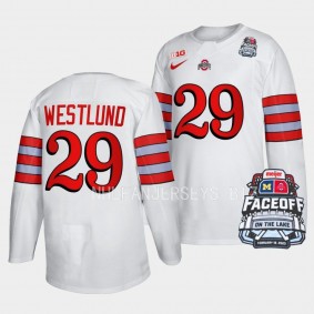 Gustaf Westlund Ohio State Buckeyes Faceoff On The Lake White Football-Inspired Jersey 29