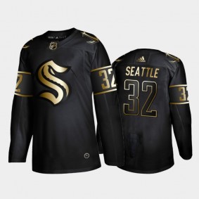 Seattle Kraken 32nd Club #32 Limited Golden Edition Black Jersey