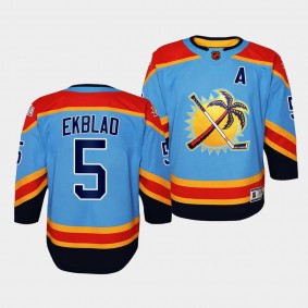 Florida Panthers Aaron Ekblad 2022 Special Edition 2.0 Blue #5 Youth Jersey Retro