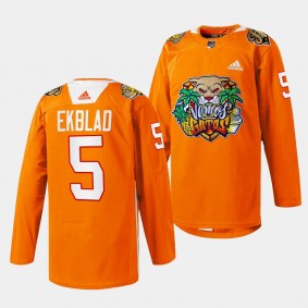 2024 Vamos Gatos Aaron Ekblad Florida Panthers Orange #5 Specialty Jersey