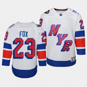 Adam Fox New York Rangers Youth Jersey 2024 NHL Stadium Series White Premier Player Jersey