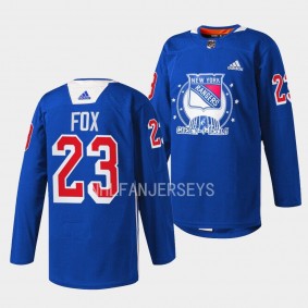 Adam Fox #23 New York Rangers 2022 Garden of Dreams Warmups Blue Jersey