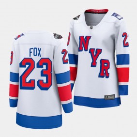 New York Rangers Adam Fox 2024 NHL Stadium Series Breakaway Player Women White Jersey