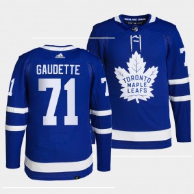 Toronto Maple Leafs 2022 Primegreen Authentic Adam Gaudette #71 Blue Jersey Home