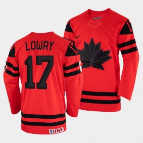 Canada 2022 IIHF World Championship Adam Lowry #17 Red Jersey Away