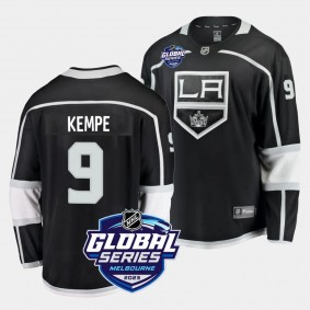 2023 Global Series Adrian Kempe Jersey Los Angeles Kings Black #9 Home Men's