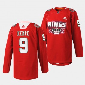 2023 X-mas Holiday Adrian Kempe Los Angeles Kings Red #9 Specialty Jersey