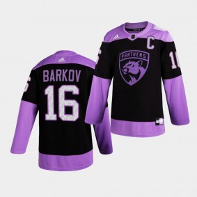 Florida Panthers Aleksander Barkov HockeyFightsCancer Jersey Purple Authentic