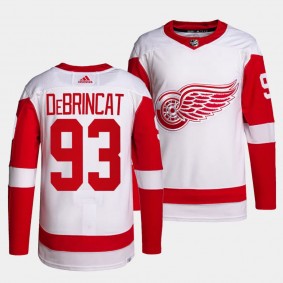 Detroit Red Wings Authentic Pro Alex DeBrincat #93 White Jersey Away