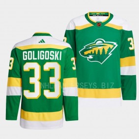Reverse Retro 2.0 Alex Goligoski Minnesota Wild Authentic Pro #33 Green Jersey 2022
