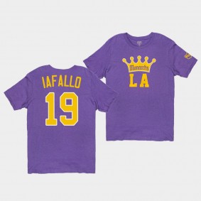 Alex Iafallo #19 Los Angeles Kings Monarchs 1947 Hockey Purple T-Shirt