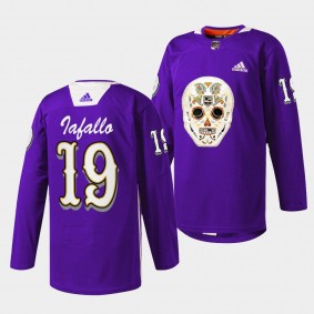 Dia De Los Metros Night Alex Iafallo Los Angeles Kings Purple #19 Sugar Skull warmup Jersey 2022