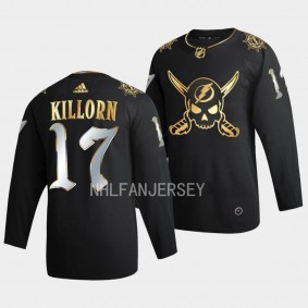Alex Killorn Tampa Bay Lightning Gasparilla inspired #17 Black Golden Edition Jersey