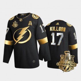 Tampa Bay Lightning Alex Killorn #17 3x Stanley Cup Champions Black Golden Authentic Jersey