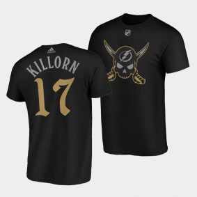 Alex Killorn #17 Tampa Bay Lightning Gasparilla inspired Pirate-themed Black T-Shirt