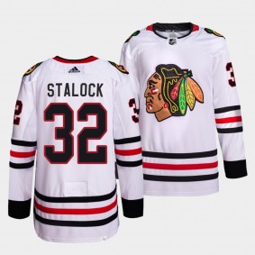 Chicago Blackhawks Primegreen Authentic Alex Stalock #32 White Jersey Away