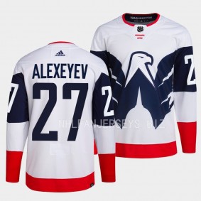 2023 NHL Stadium Series Washington Capitals Alexander Alexeyev #27 White Primegreen Authentic Jersey