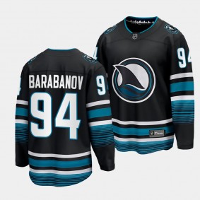 San Jose Sharks Alexander Barabanov 2023-24 Cali Fin 3rd Alternate Black Breakaway Player Jersey Men's