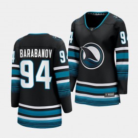 Alexander Barabanov San Jose Sharks 2023-24 Cali Fin 3rd Alternate Women Breakaway Player 94 Jersey