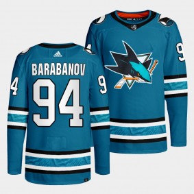 San Jose Sharks 2022-23 Home Alexander Barabanov #94 Teal Jersey Primegreen Authentic