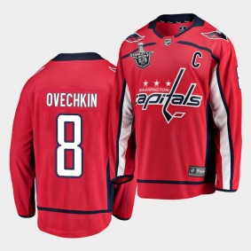 Alexander Ovechkin #8 Capitals 2021 Stanley Cup Playoffs All Caps Red Jersey