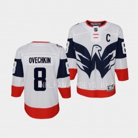 Washington Capitals #8 Alexander Ovechkin 2023 NHL Stadium Series Player White Youth Jersey