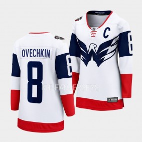 Washington Capitals Alexander Ovechkin 2023 NHL Stadium Series Breakaway Player Women White Jersey