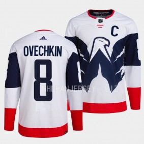 2023 NHL Stadium Series Washington Capitals Alexander Ovechkin #8 White Primegreen Authentic Jersey