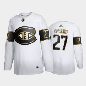 Montreal Canadiens Alexander Romanov #27 Authentic Golden Edition White Jersey