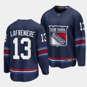 New York Rangers Alexis Lafreniere 2023-24 Alternate Navy Premier Breakaway Player Jersey Men's