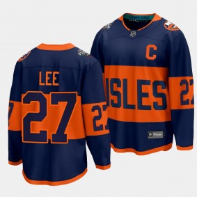 New York Islanders Anders Lee 2024 NHL Stadium Series Navy Breakaway Player Jersey Men's