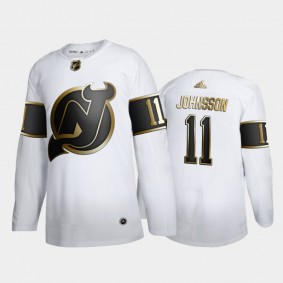 New Jersey Devils Andreas Johnsson #11 Authentic Player Golden Edition White Jersey