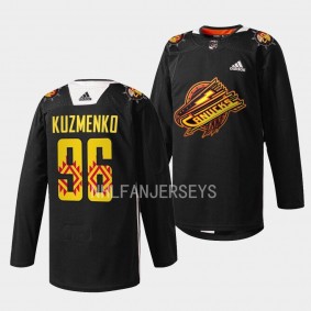 Andrei Kuzmenko #96 Vancouver Canucks 2023 First Nations Celebration Warm-Up Black Jersey