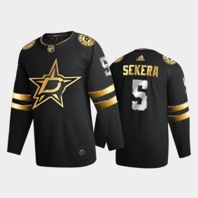 Dallas Stars Andrej Sekera #5 2020-21 Authentic Golden Black Limited Edition Jersey